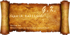 Gyurik Kalliopé névjegykártya